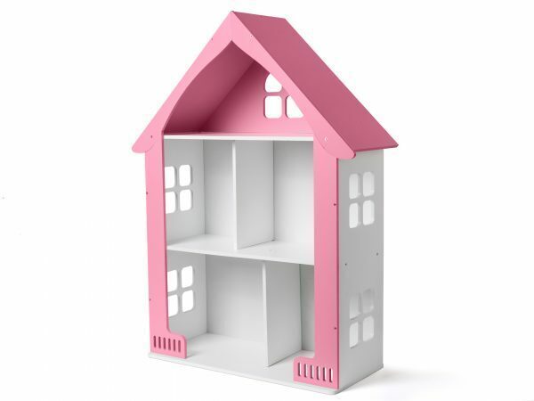 Кукольный домик розовый с треугольной крышей
