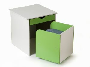 Детский столик «Кубик» со стулом + ящик , салатово-белый