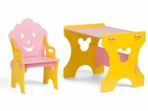 Комплект столик со стульчиком «Гном», желто-розовый