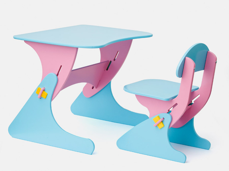 Столик со стульчиком «Буслик» розово-голубой